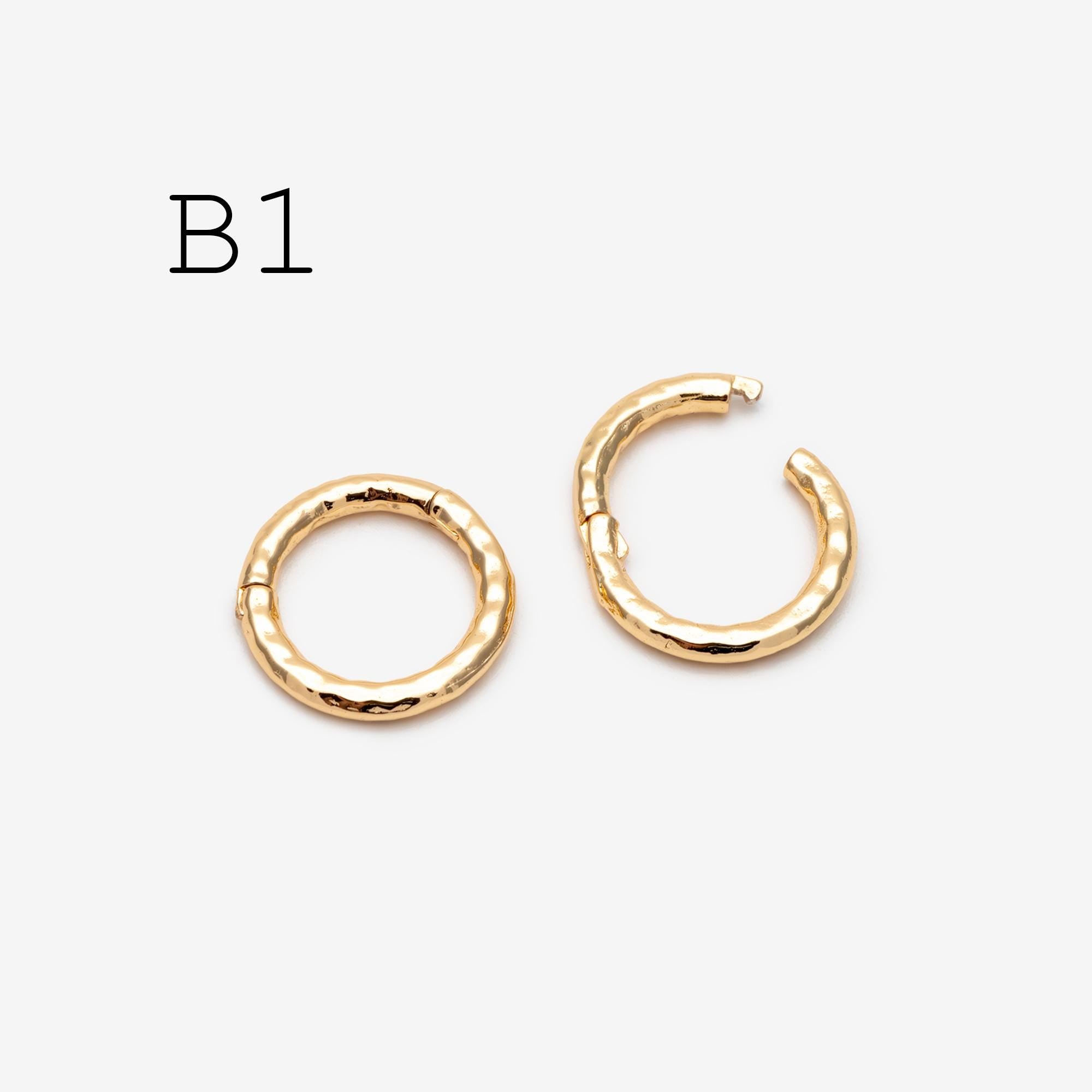 4pcs Gold/ Silver Circle Clasp, Round Hammered Clasp for DIY Jewelry Making Supply (GB-4778)